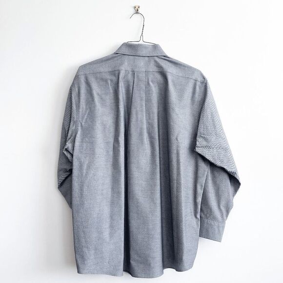 Chaps Mens Collared Shirt Non-Iron Button Down Long Sleeve Black 17 Neck - Picture 3 of 7